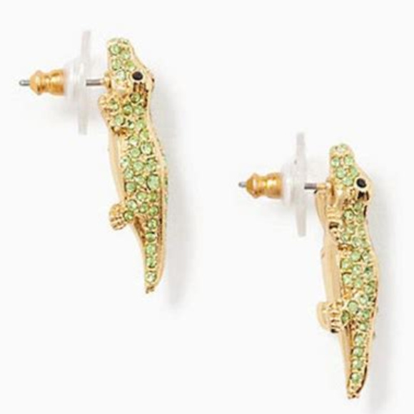 Swamped Pave Alligator Earrings - Picture 2 of 4